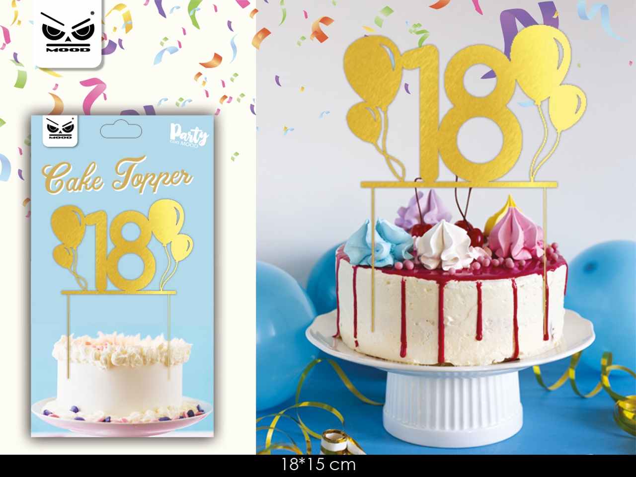 Cake topper 18 esimo compleanno st6053