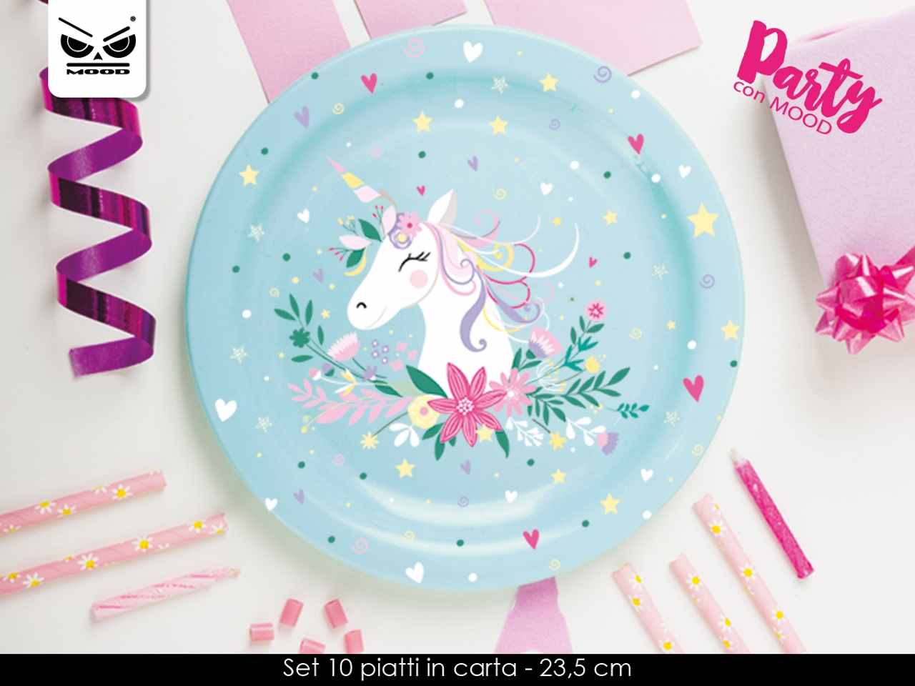 Piatti in carta 10 pezzi unicorno st6061