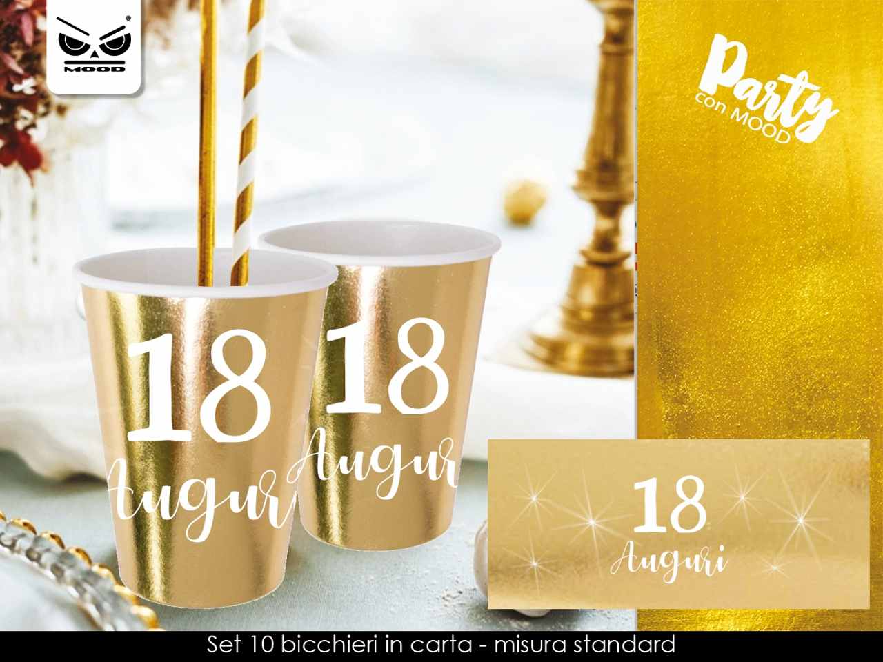 Bicchieri 18 anni oro 20 pezzi st6071