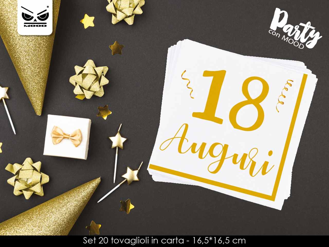 Tovaglioli 18 anni oro 20 pezzi st6072