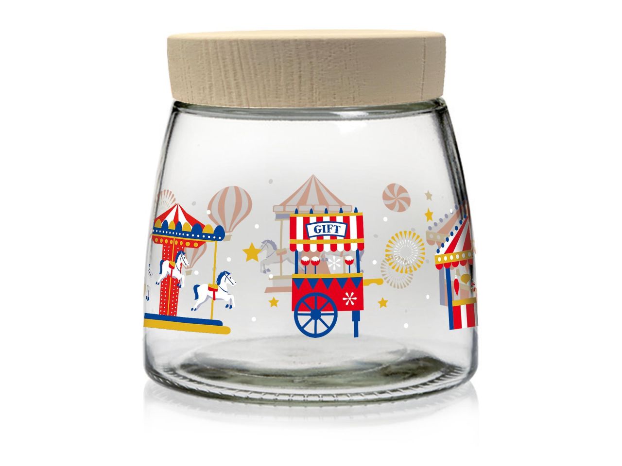 Vaso modello sahara new capacita' 980cc con decorazione carosello