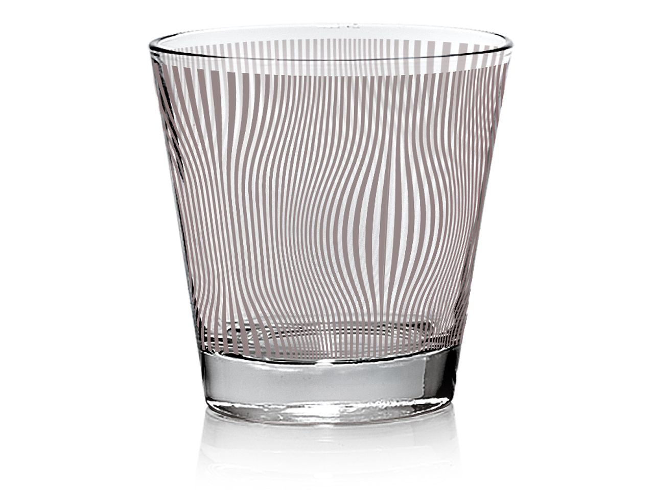 Bicchiere modello nadia per acqua capacita' 250cc con decorazione dune in 3 assortimenti - la confezione comprende 6 bicchieri