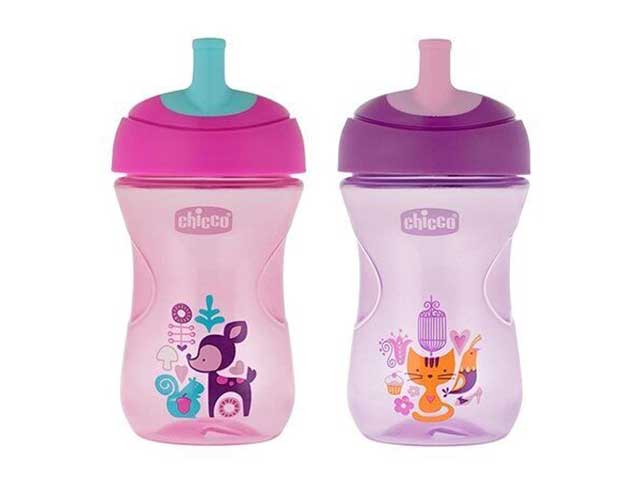Chicco Advanced Cup Bicchiere Antigoccia con Cannuccia 266 ml Rosa