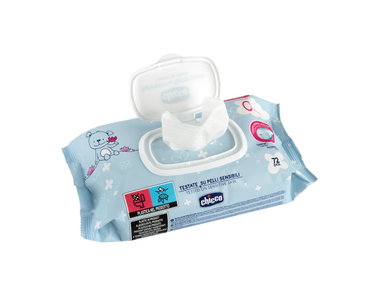 Chicco salviettine detergenti - la confezione contiene 72 salviettine