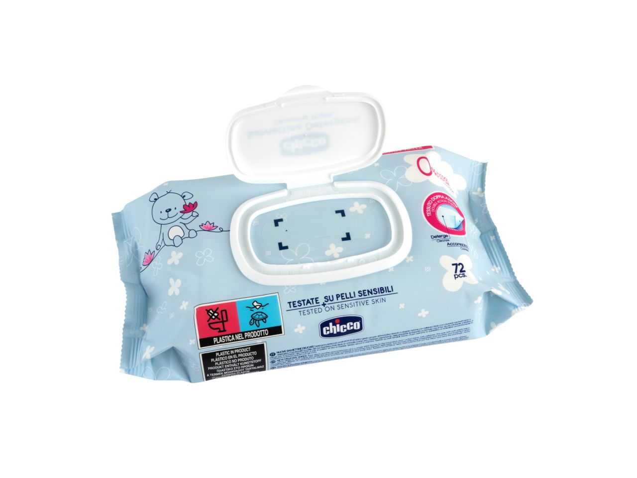 Chicco salviettine detergenti - la confezione contiene 72 salviettine