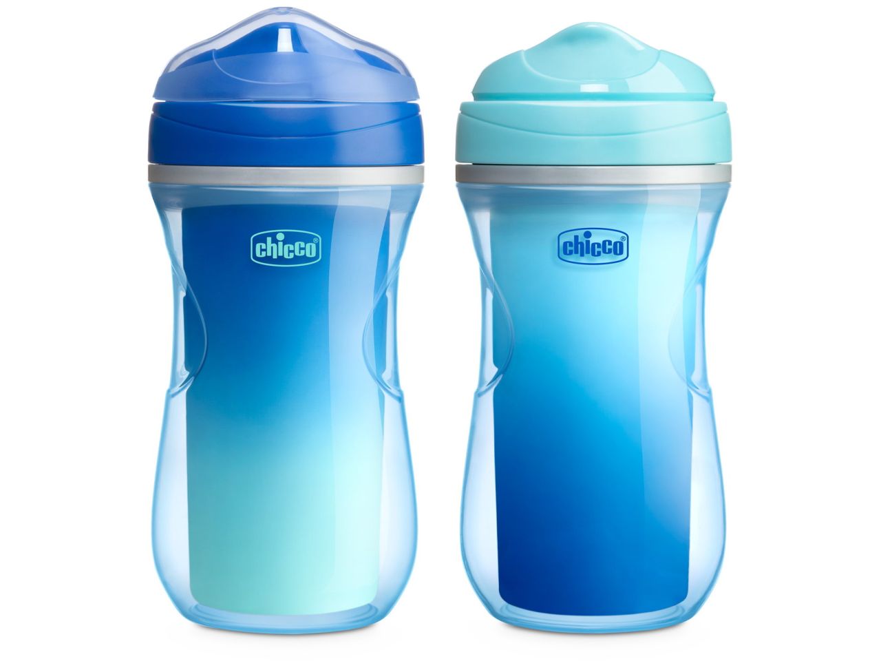 Chicco Bicchiere Antigoccia con Cannuccia Blu e Azzurro