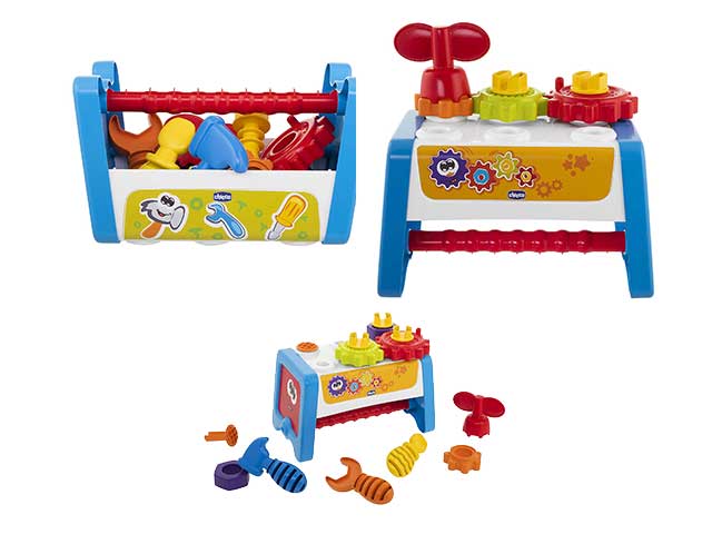 Chicco Cassetta degli Attrezzi 2 in 1 Banco da Lavoro per Bambini
