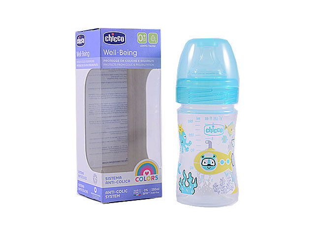 Chicco Benessere Biberon 150 ml Biberon con Flusso Lento Tettarella in Silicone