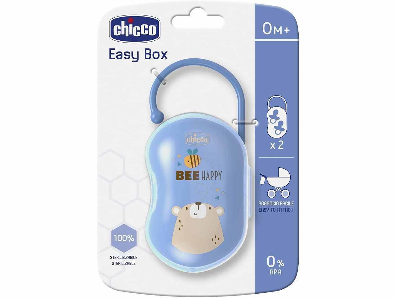 Chicco Portasucchietto Doppio Versatile e Igienico Facile da Agganciare Azzurro
