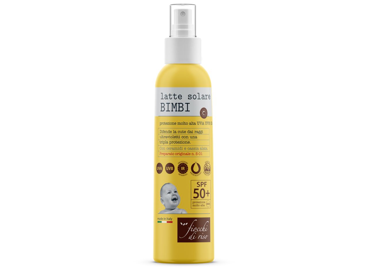 Fiocchi di riso latte solare spray bimbi 50 + 140ml$