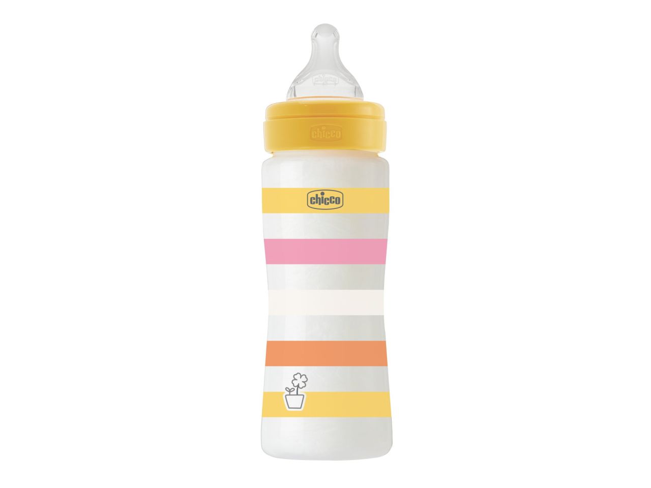 Chicco Biberon Benessere Flusso Rapido Giallo con Tettarella Physio in Silicone 250 ml 2 Mesi+