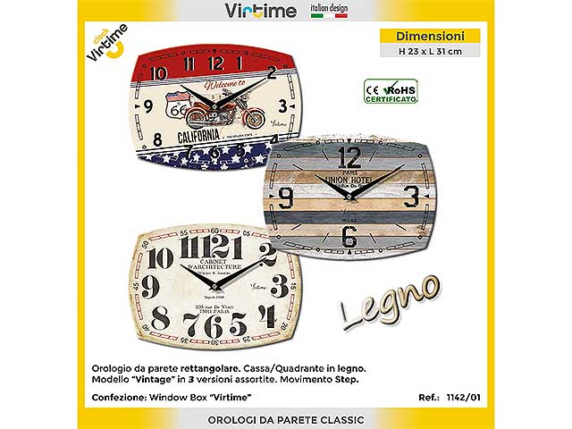 Orologio legno da parete 34cm 13269