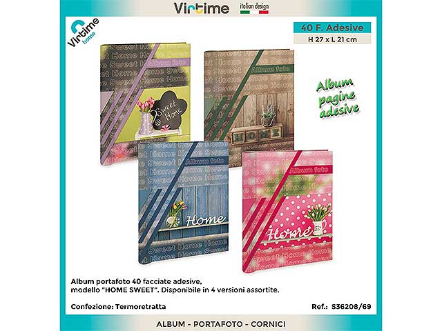 Album porta foto 21x27cm 20pagine sweet home s36208/69