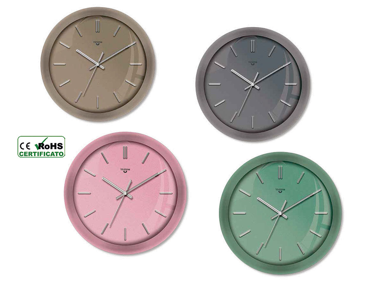 Orologio da parete moderno in abs, colori assortiti, 23 cm - Virtime