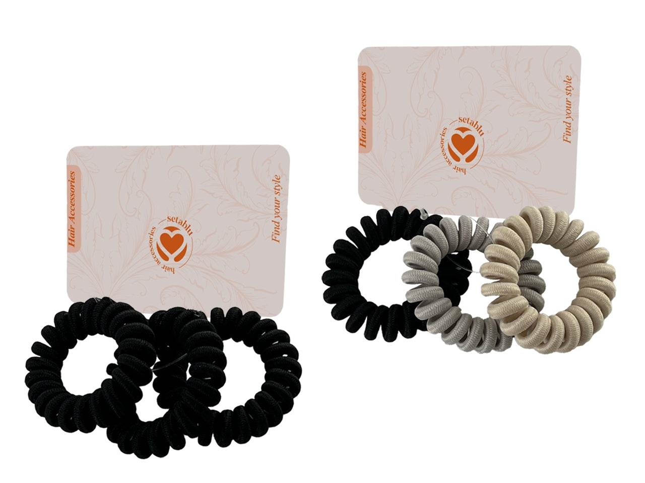 3 elastici a spirale colori scuri