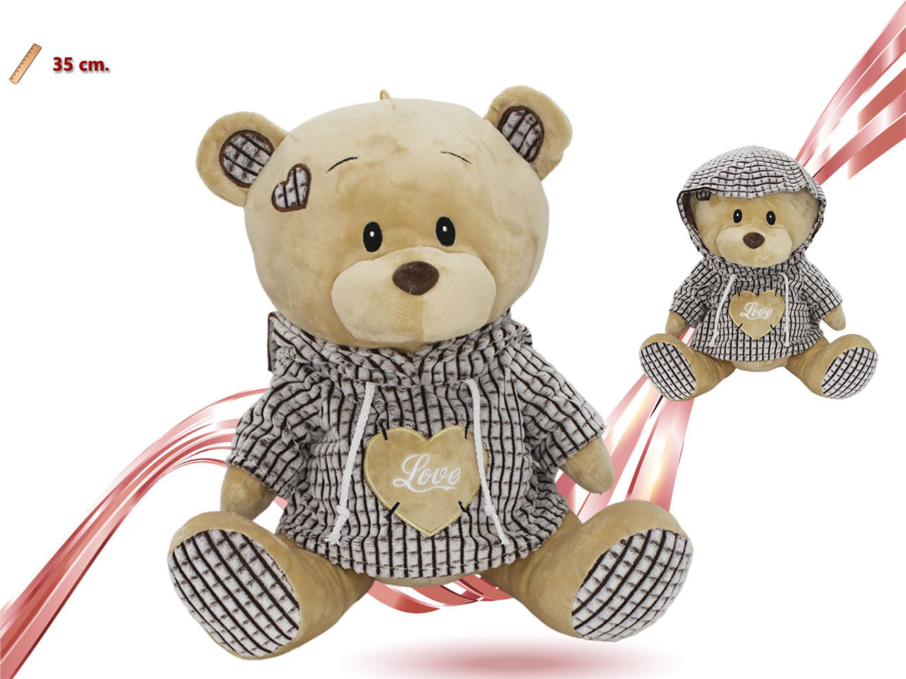 Peluche orso con maglia 35cm