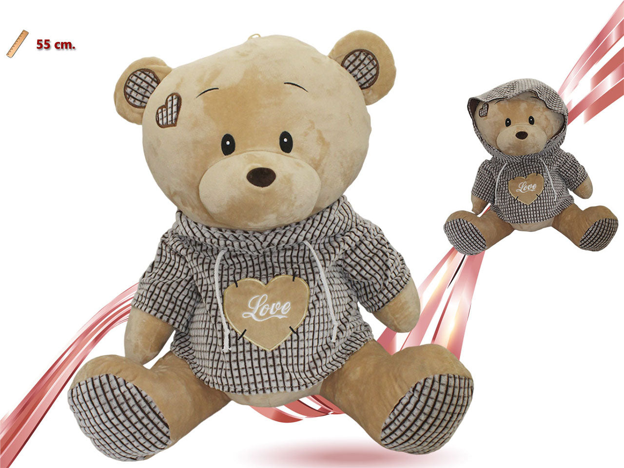 Peluche orso con maglia 55cm