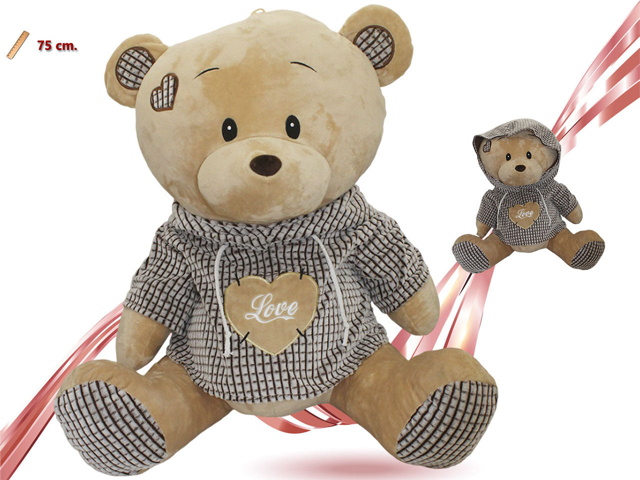 Peluche orso con maglia 75cm