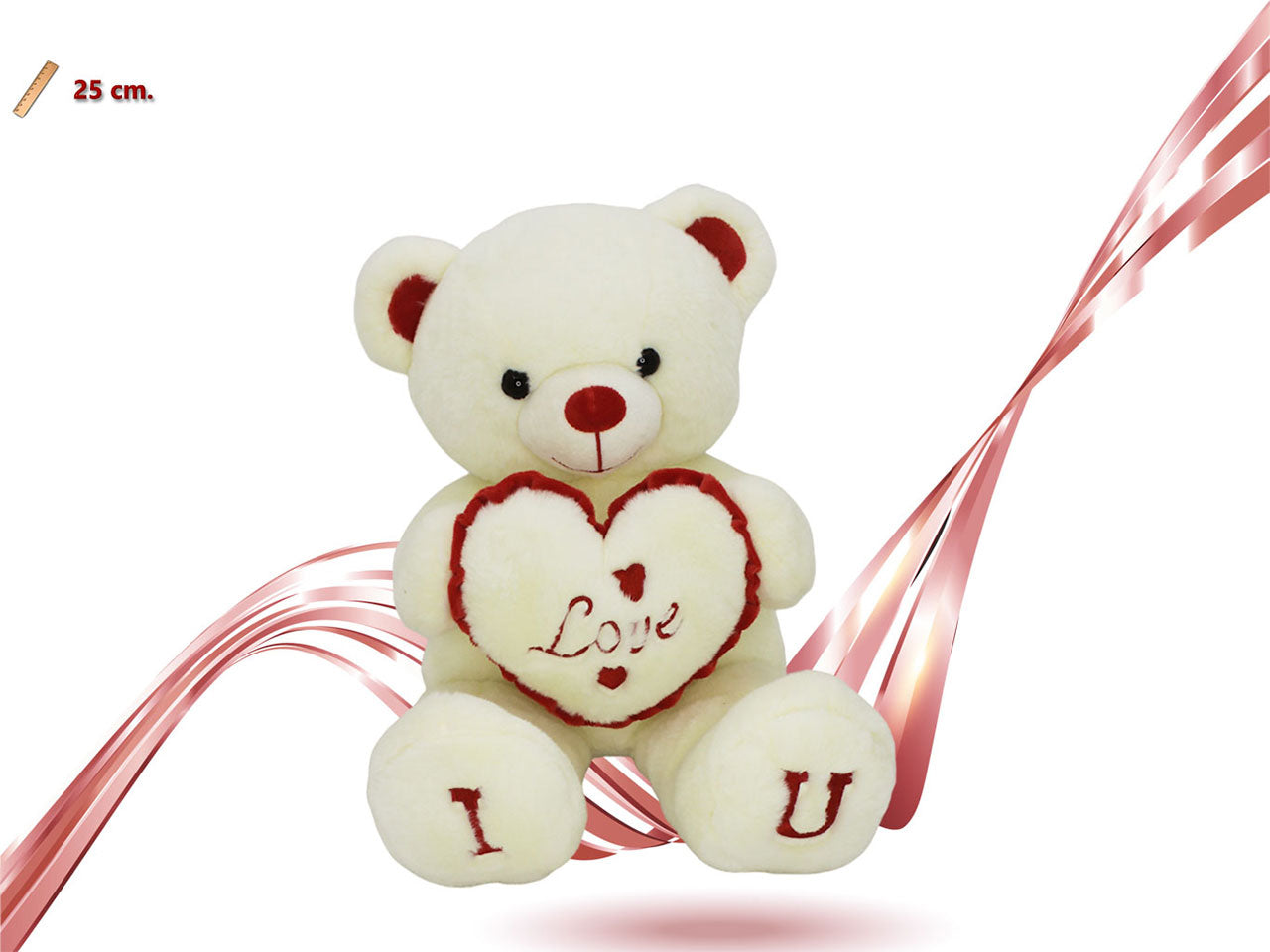 Peluche orso con cuore 25cm