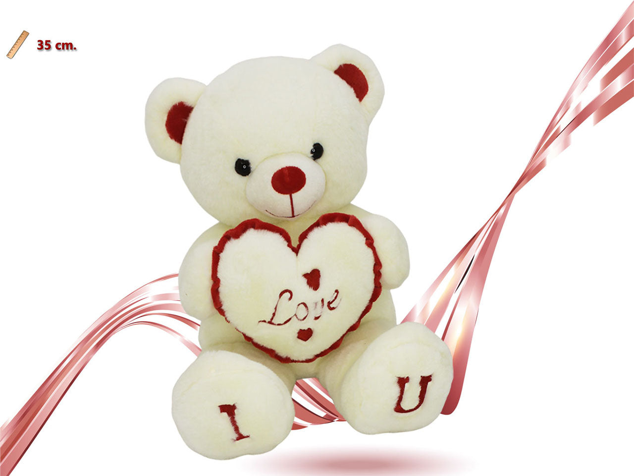 Peluche orso con cuore 35cm
