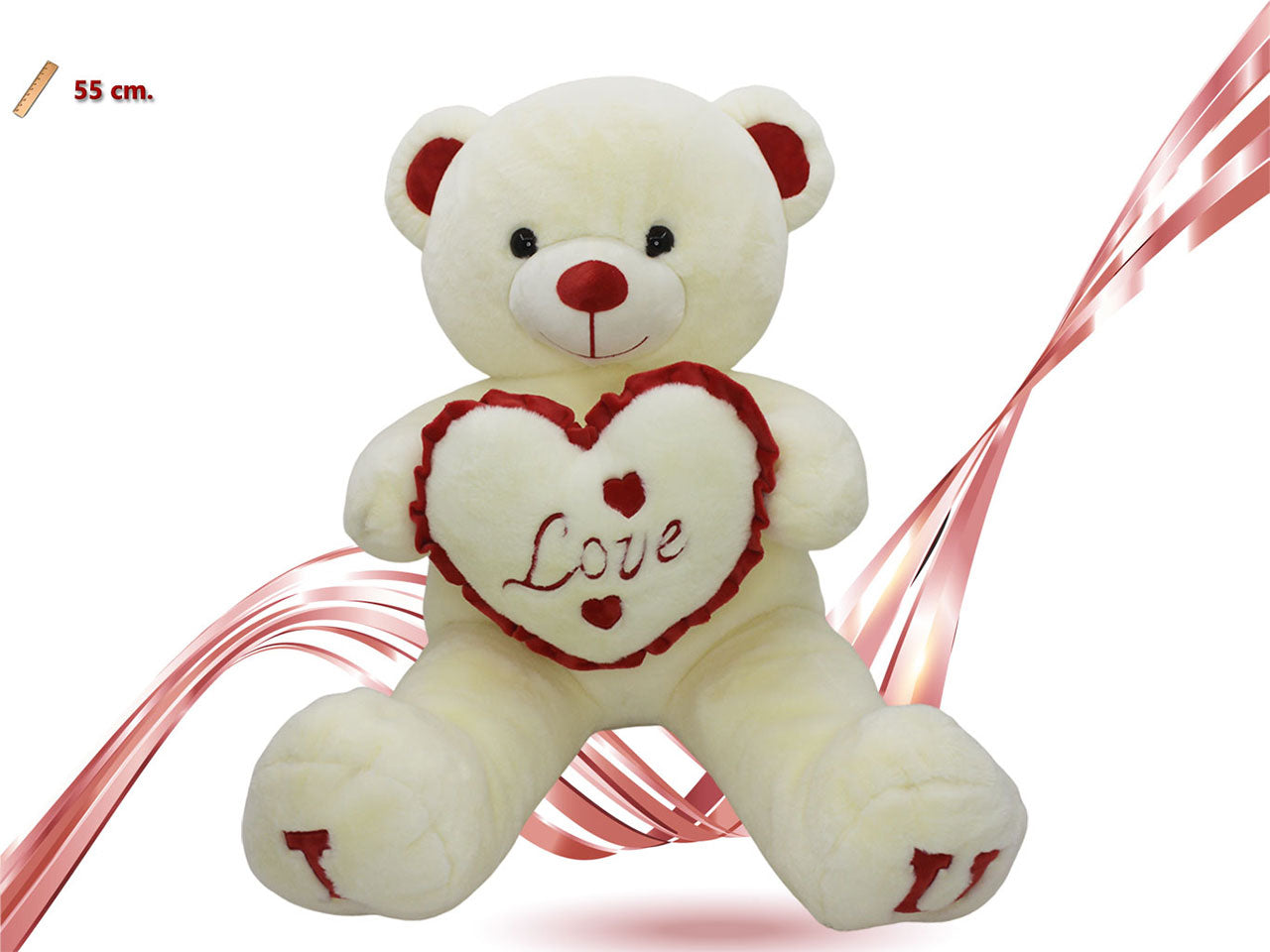 Peluche orso con cuore 55cm