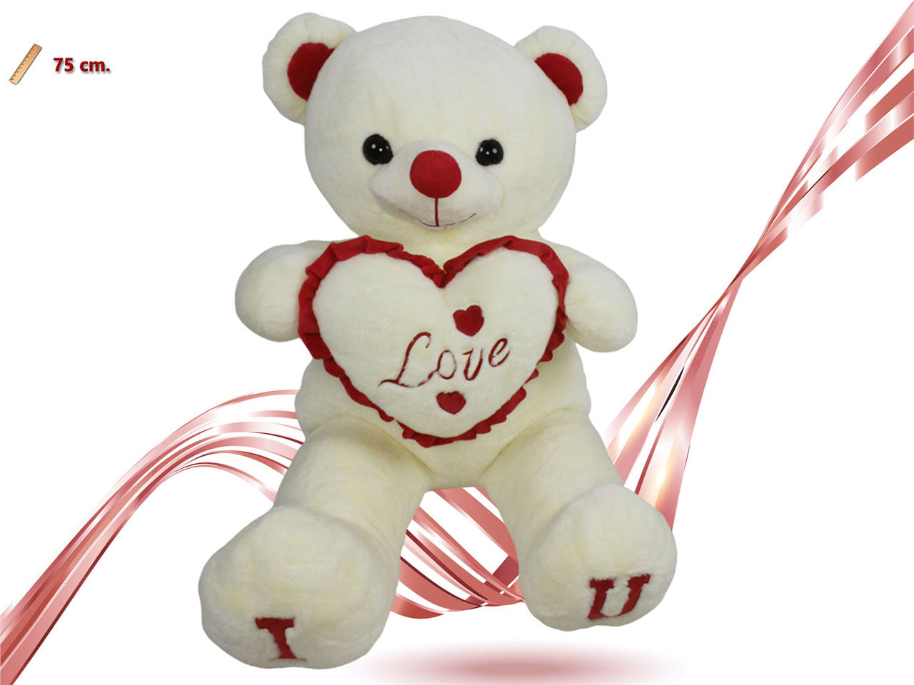 Peluche orso con cuore 75cm