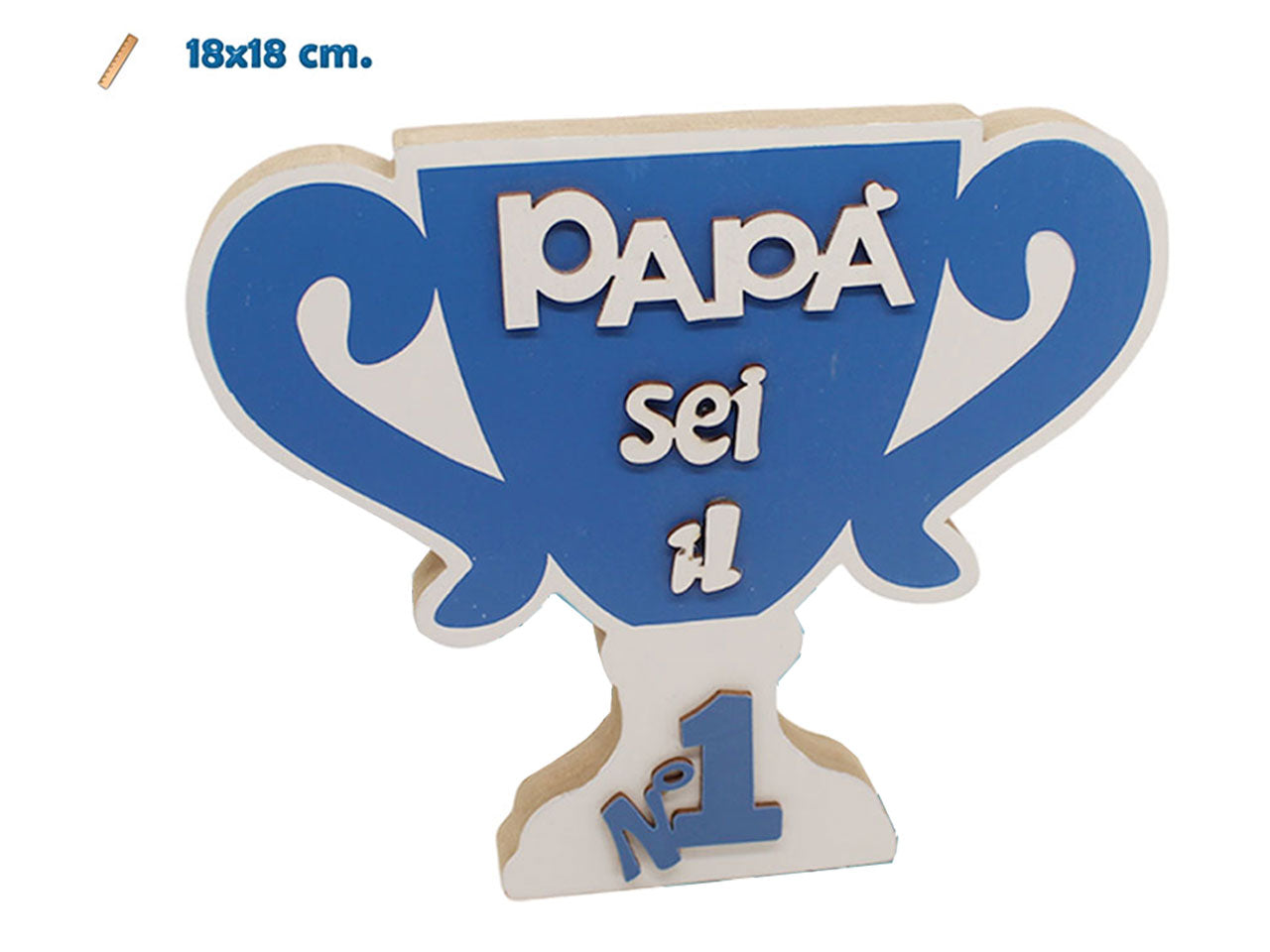 Scritta in legno per papa 18x18cm