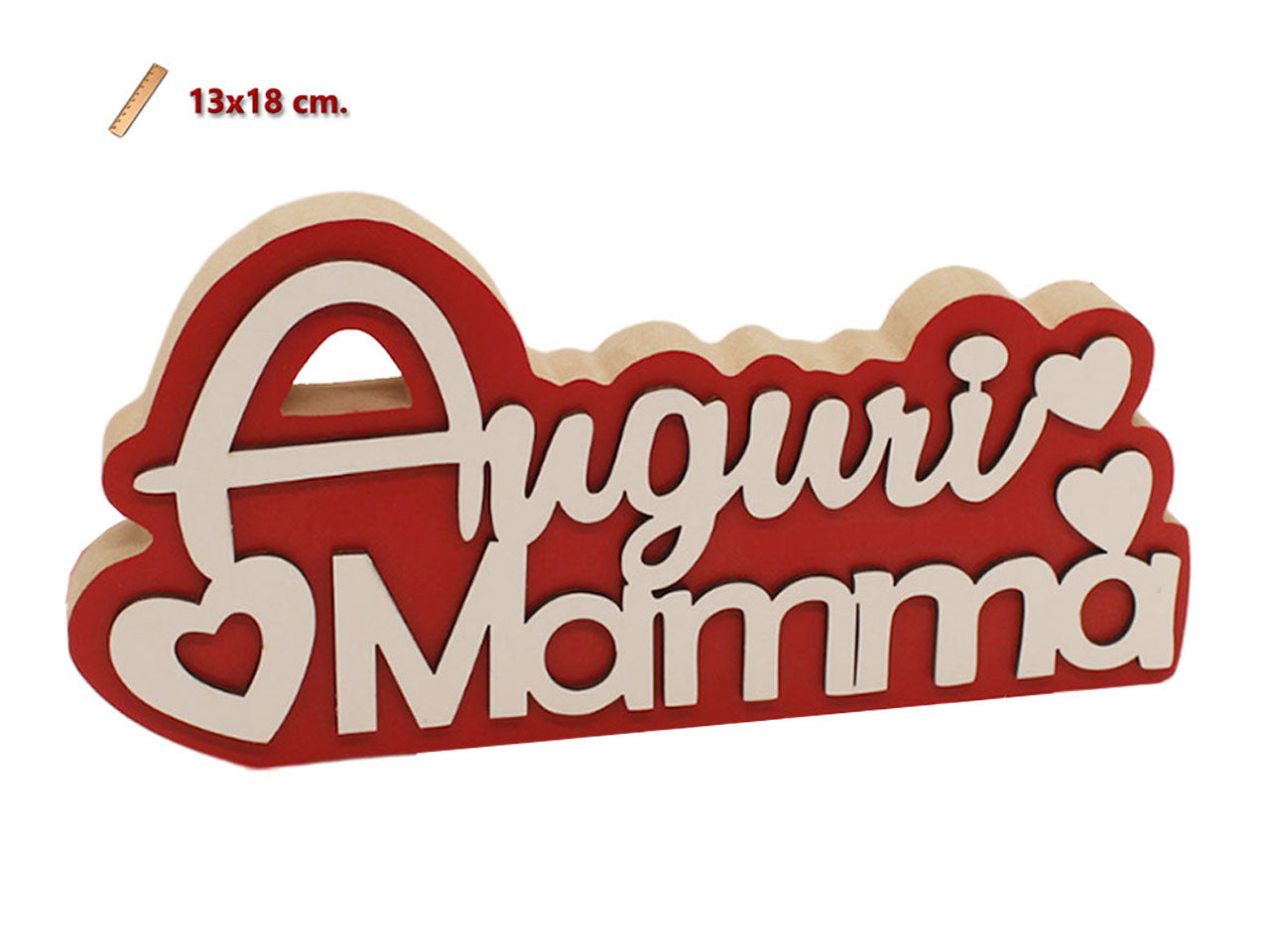 Scritta in legno per mamma 13x18cm