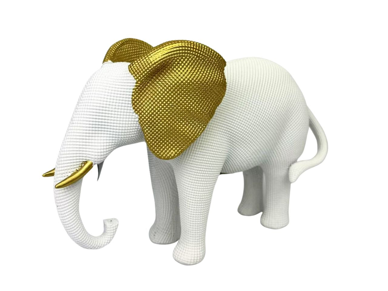 Elefante in resina h.15,5cm bianco