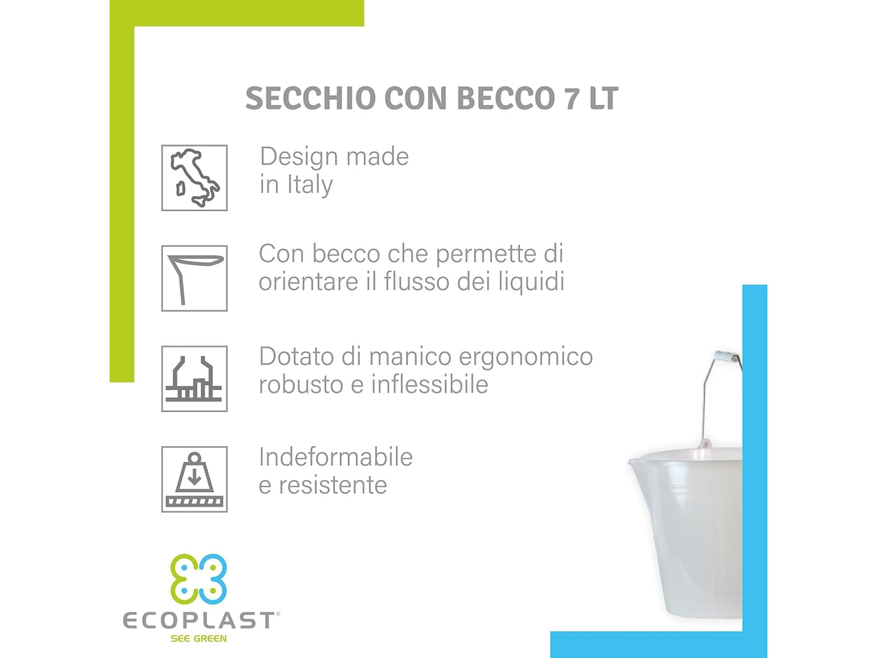 Secchio con becco neutro 10lt
