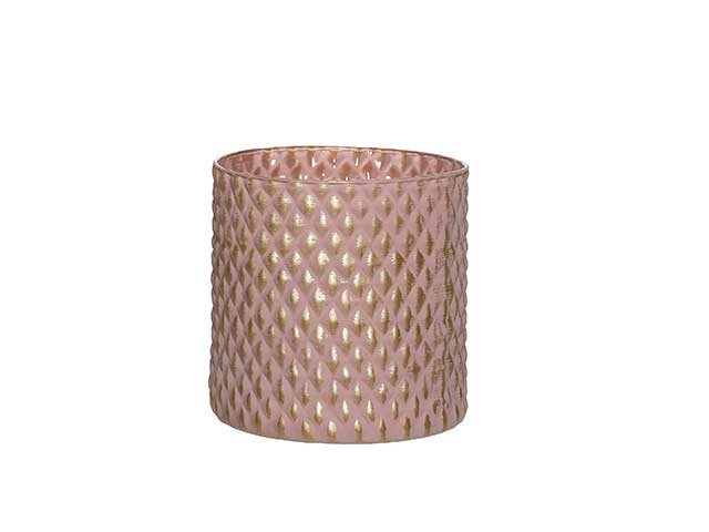 L.seta vaso h15 d15 malva/oro 146/06106