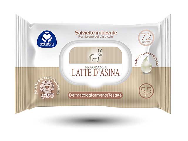Salviette baby latte asina 72 pezzi 59535