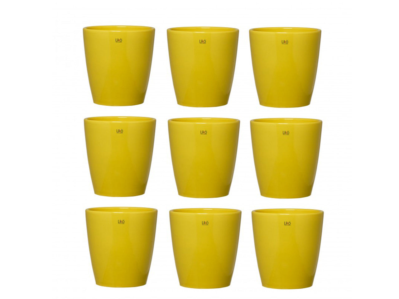 Cache pot d.14xh.14cm giallo
