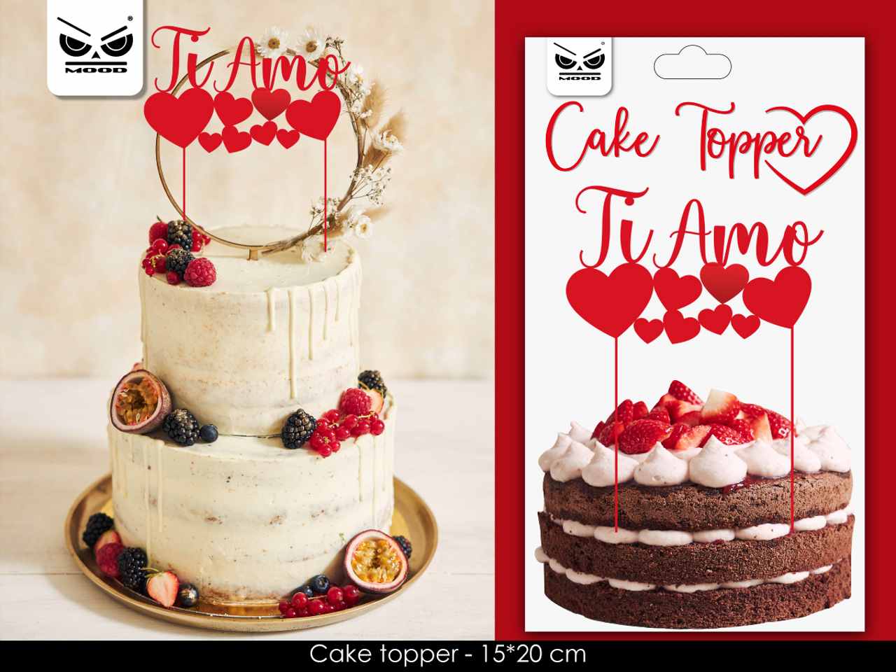 Topper per torte con scitta ti amo