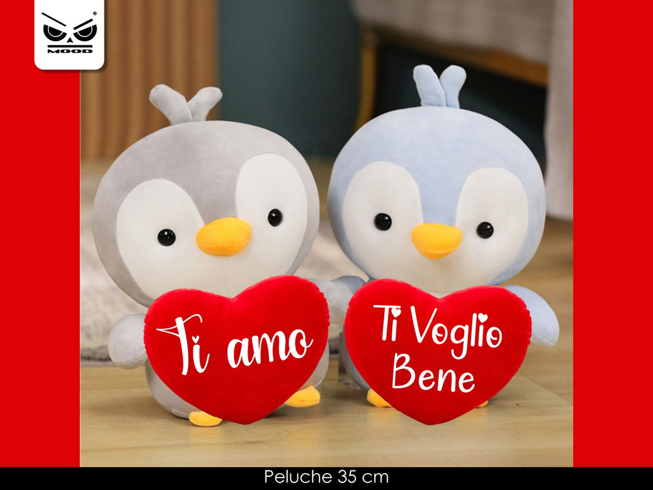 Peluche pinguino con cuore 35cm