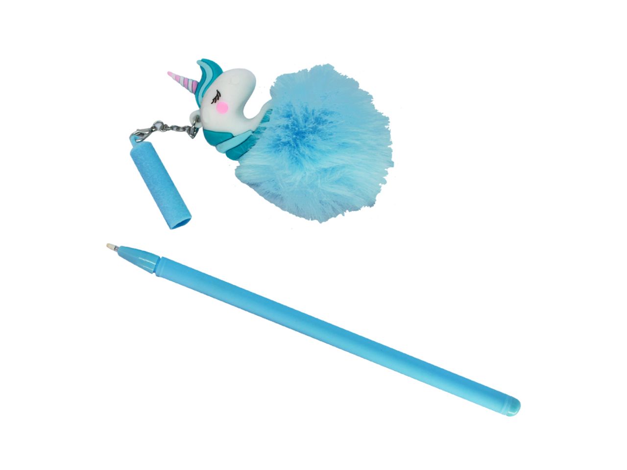 Penna unicorno fluffy misura 17cm tratto 0,5mm inchiostro liquido nero