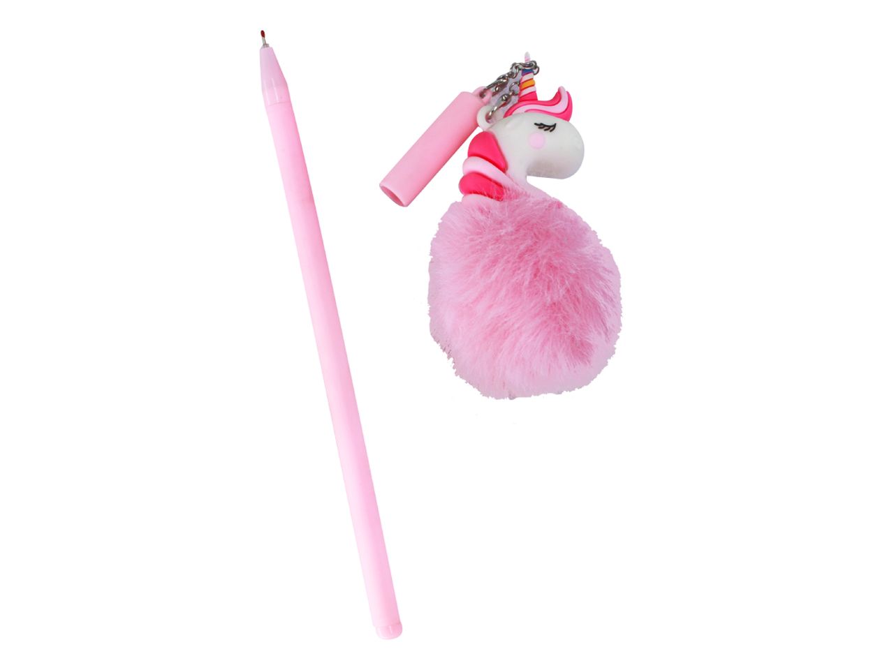 Penna unicorno fluffy misura 17cm tratto 0,5mm inchiostro liquido nero