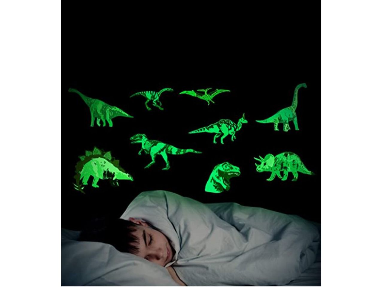 Adesivi 3d dinosauri glowing in the dark - la confezione comprende 6 adesivi