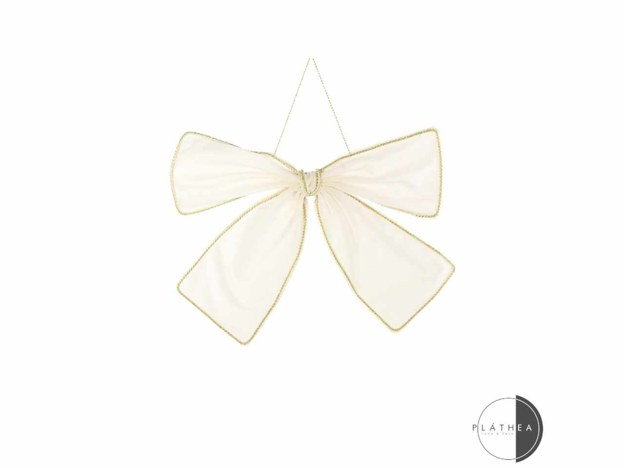 Decoro fiocco avorio 39x31cm in poliestere