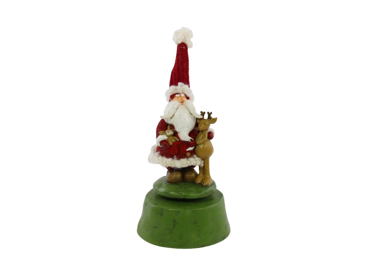 Babbo natale rosso con carillon d.10x21cm in resina