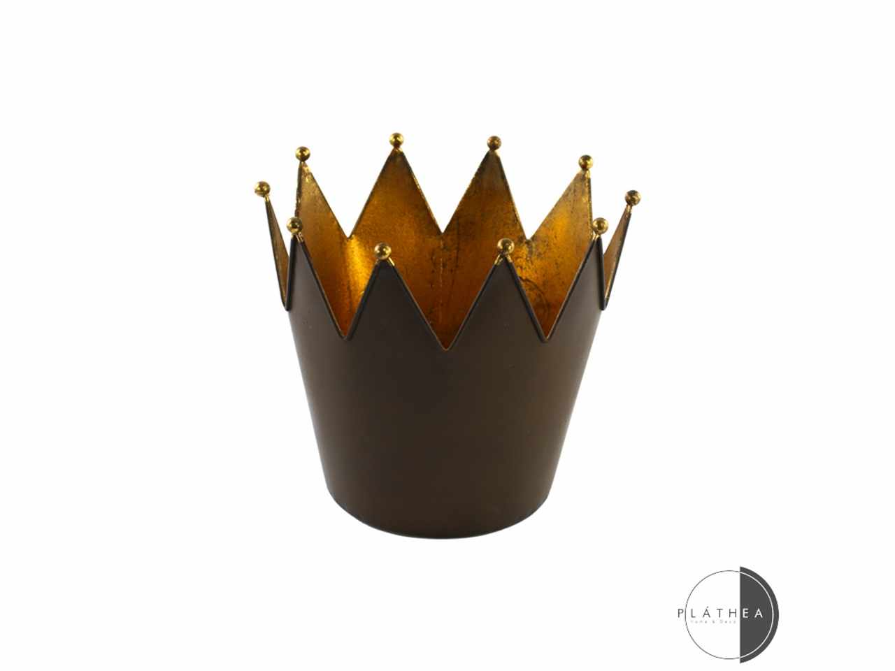 Corona ruggine/ oro d.16x15cm in metallo