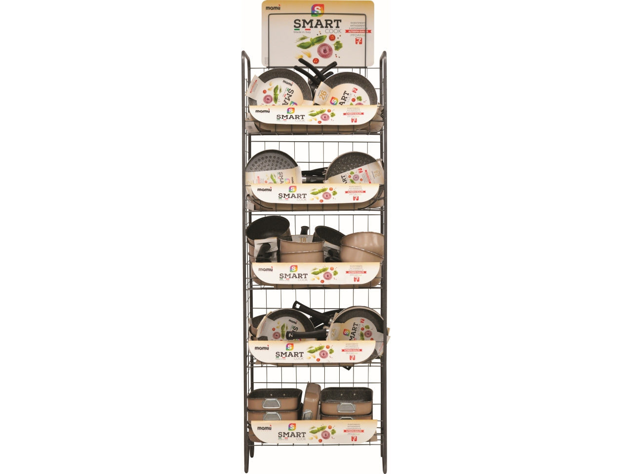 Linea smart cook espositore con 92 pezzi assortiti