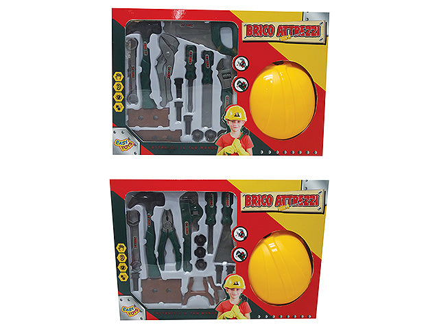Set brico con attrezzi e casco in 2 assortimenti