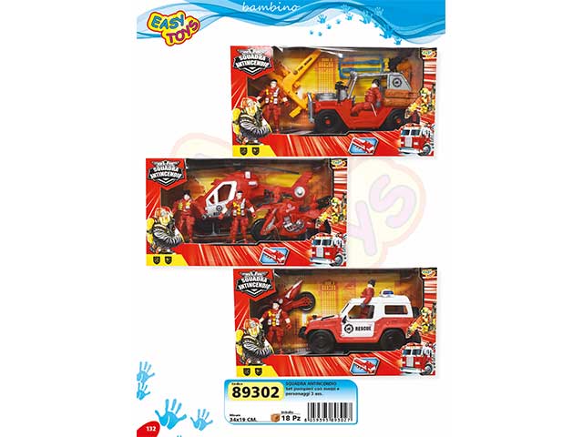 Set squadra antincendio in 3 assortimenti