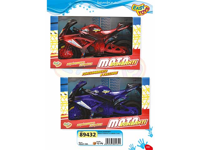 Moto rombanti a frizione in 2 assortimenti