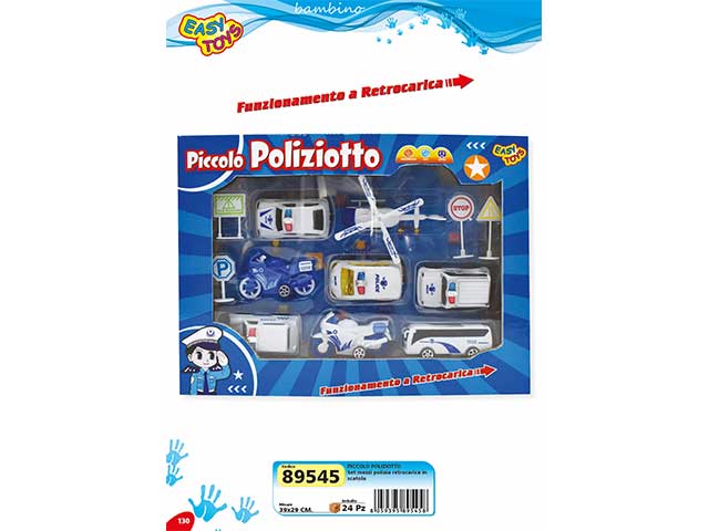 Set piccolo poliziotto con mezzi