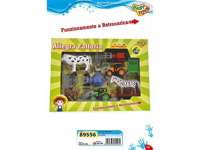 Set allegra fattoria con mezzi a retrocarica