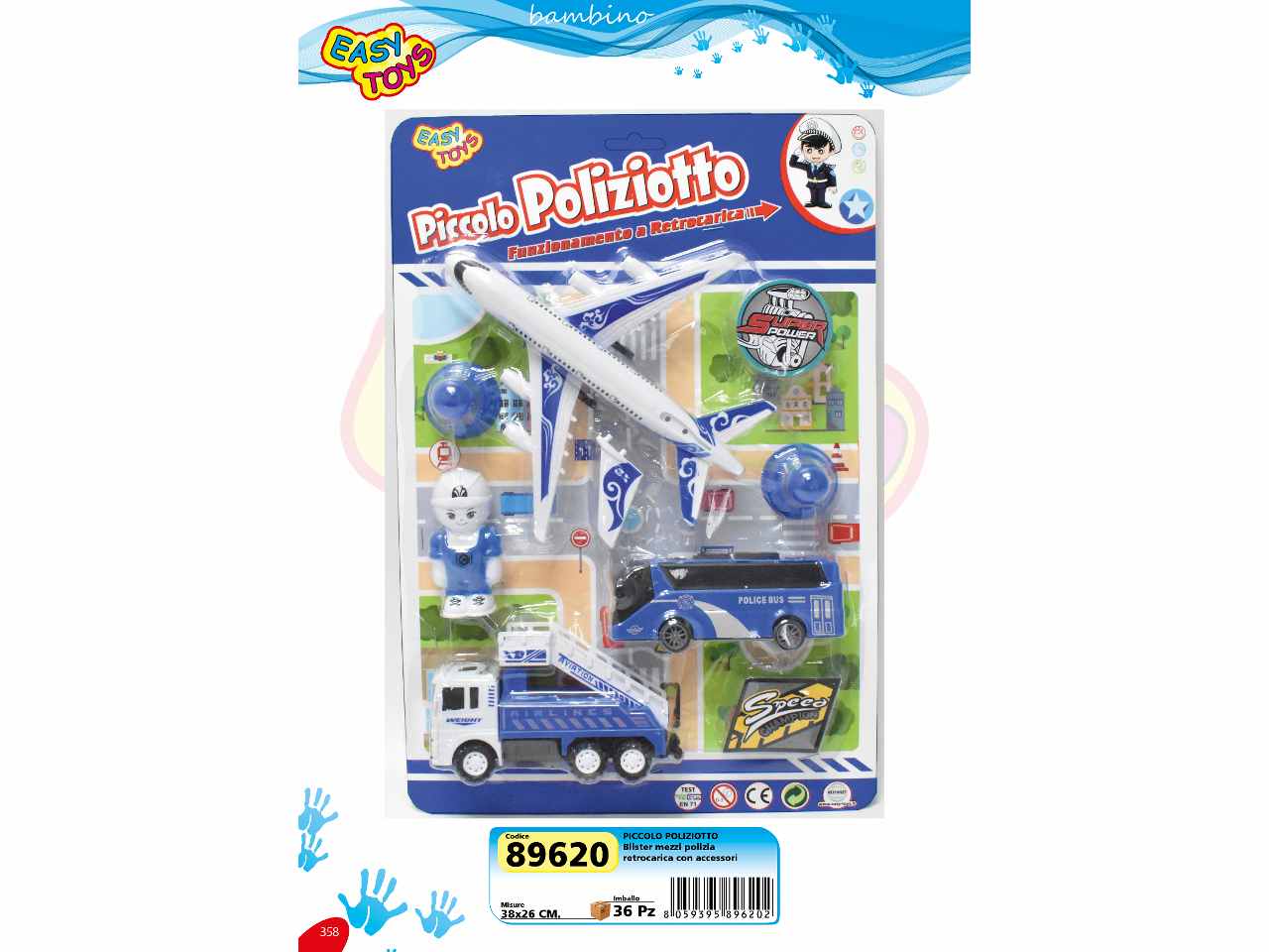 Set mezzi polizia retrocarica 89620