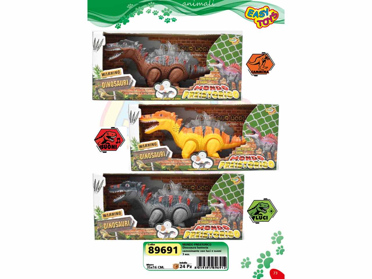 Dinosauro luci e suoni 35x16cm 89691