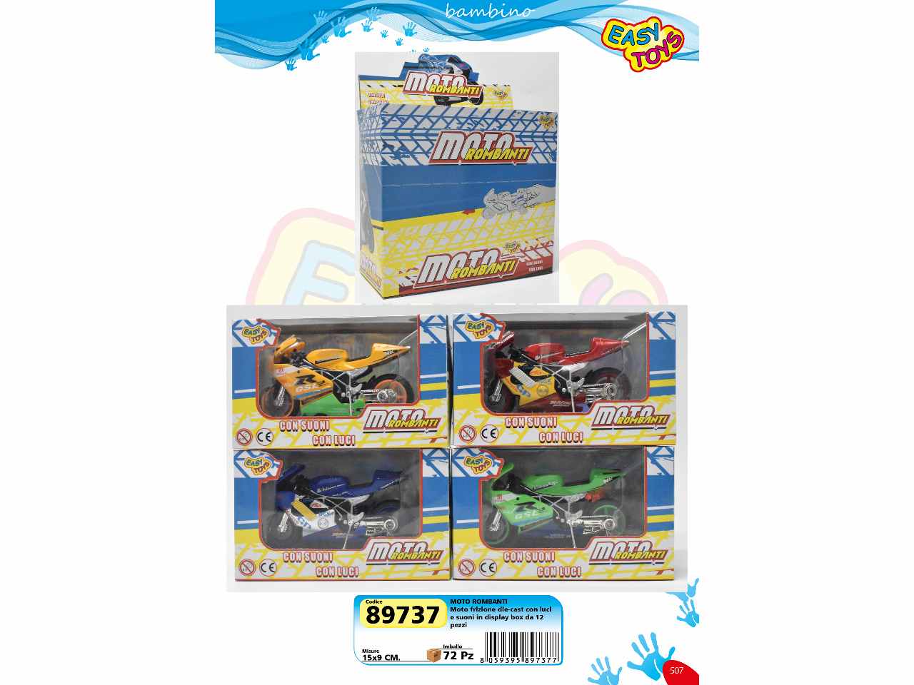 Moto rombanti die-cast luci/su89737